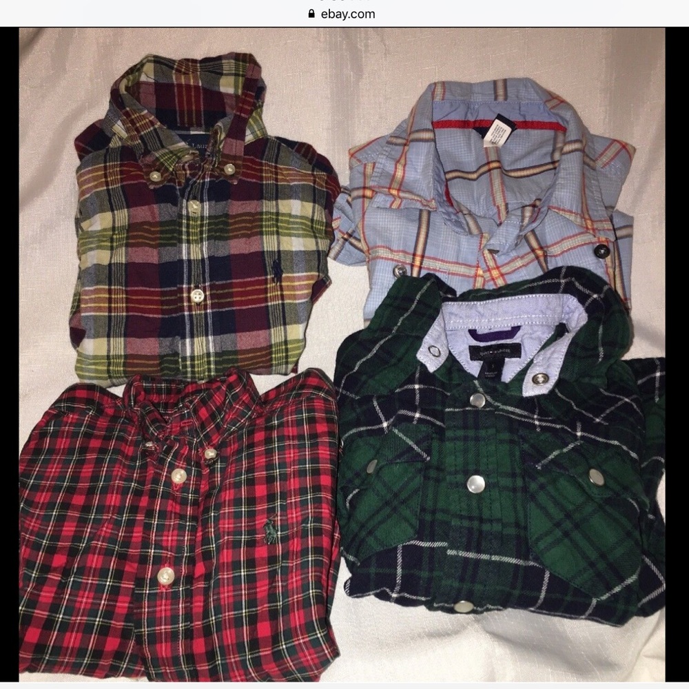 4 Boys button down shirts Size 5 Gap RL Tommy H